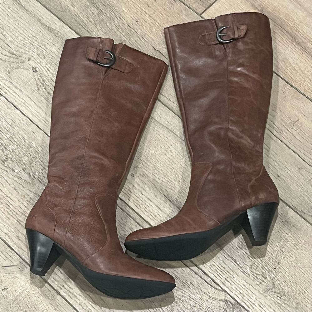 Size 8 B.O.C. Boc Leather Expresso Heel Knee High Boots Cassie M/W #46706